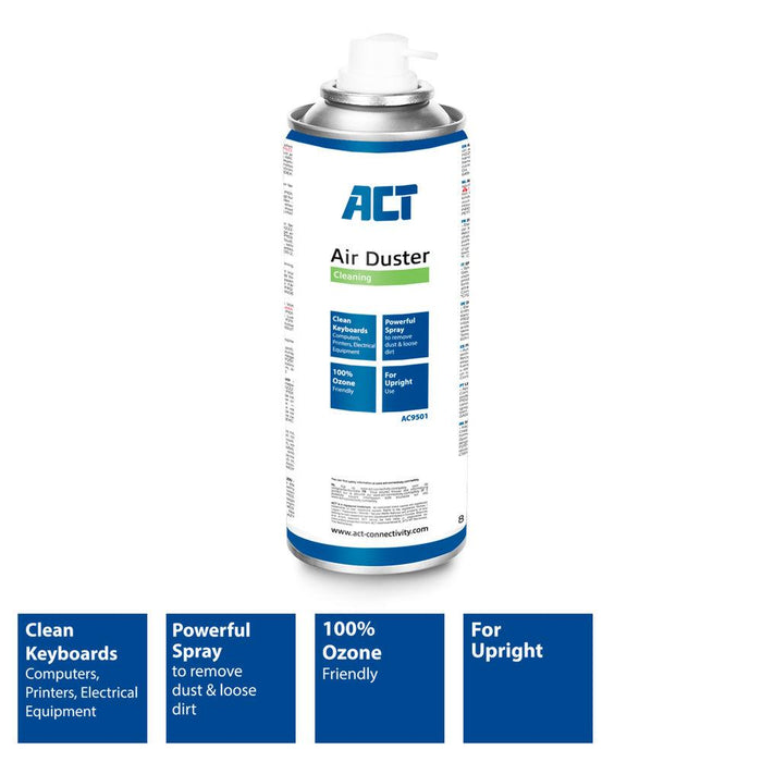 Air spray ACT AC9501, For keyboards, LCD, TV monitors, 400 ml.