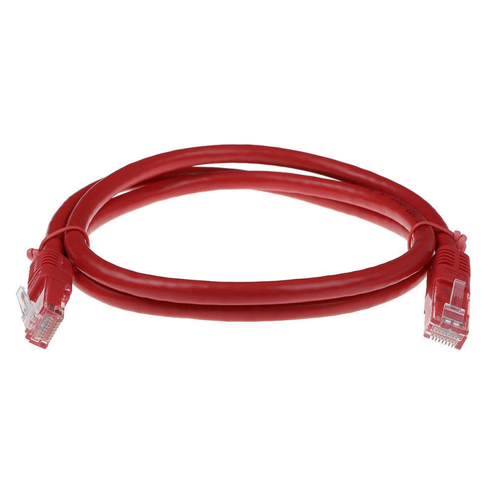 Network patch cable ACT U/UTP, CAT 6, RJ-45 - RJ-45, 1 m, Copper wires, Red, Bulk packaging
