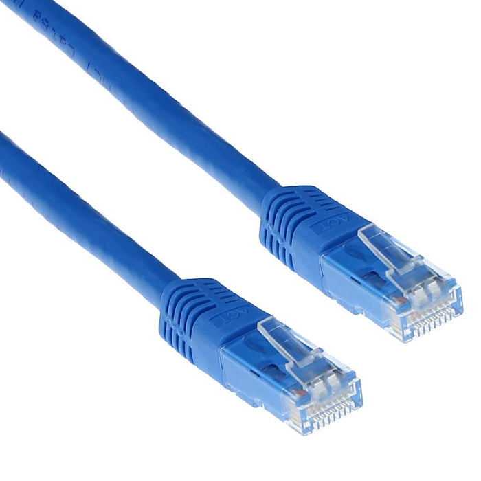 Network patch cable ACT U/UTP, CAT 6, RJ-45 - RJ-45, 2.0 m, Copper conductors, Blue, Bulk packaging