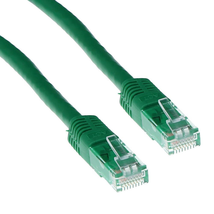 Network patch cable ACT U/UTP, CAT 6, RJ-45 - RJ-45, 2.0 m, Copper wires, Green, Bulk packaging