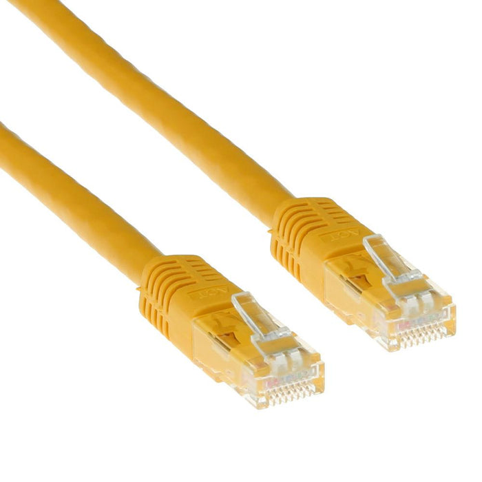 Network patch cable ACT U/UTP, CAT 6, RJ-45 - RJ-45, 2 m, Yellow, Bulk packaging