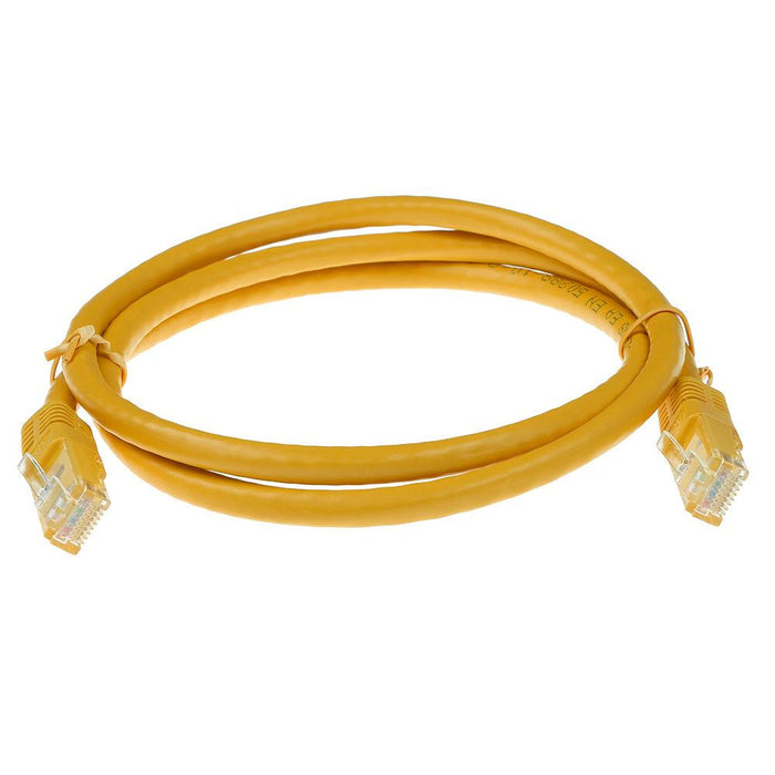 Network patch cable ACT U/UTP, CAT 6, RJ-45 - RJ-45, 2 m, Yellow, Bulk packaging