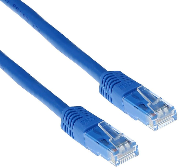 Network patch cable ACT U/UTP, CAT 6, RJ-45 - RJ-45, 0.5 m, Copper wires, Blue, Bulk packaging