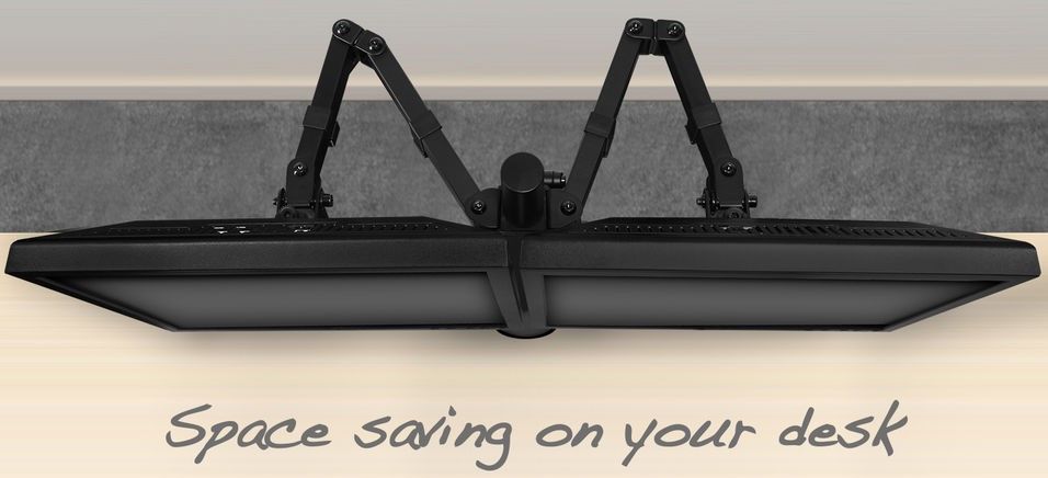 ACT AC8302 2-Monitor Stand, Desk Mount, Adjustable, 35", 2x8 kg, Black