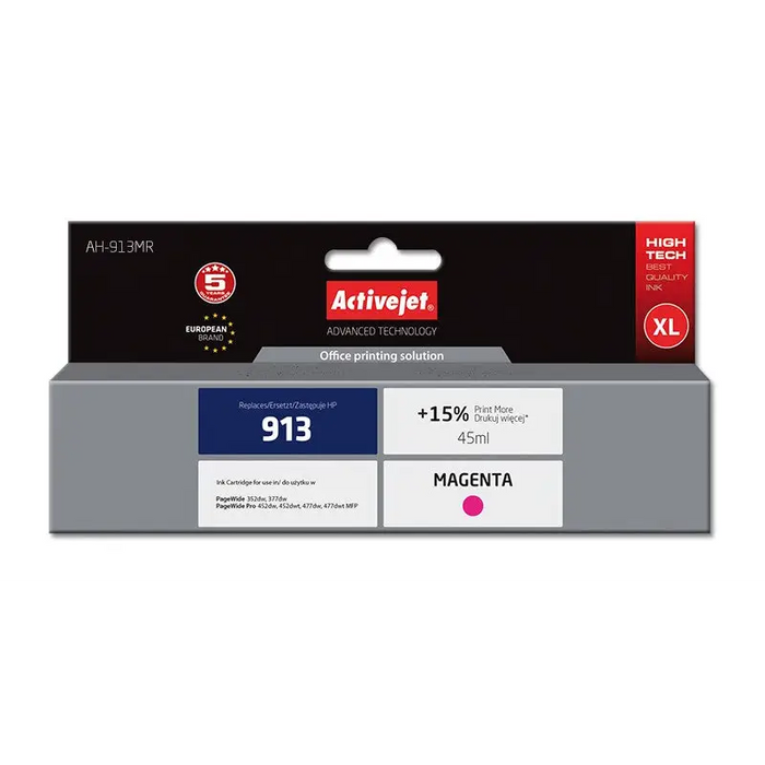 Activejet AH-913MR ink (replacement for HP 913 F6T78AE; Premium; 45 ml; magenta) - For HP printers (without