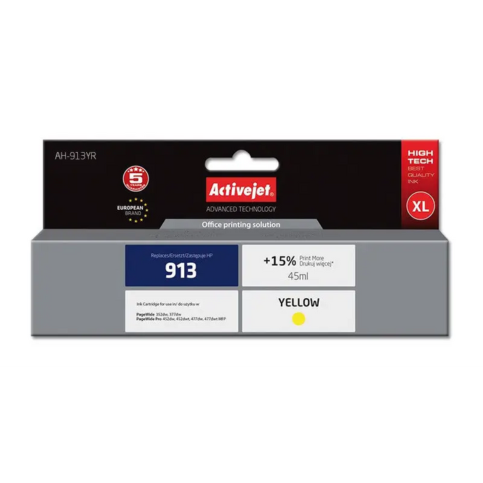Activejet AH-913YR Ink (replacement for HP 913 F6T79AE; Premium; 45 ml; yellow) - For HP printers (without