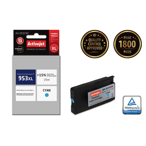 Activejet AH-953CRX ink (replacement for HP 953XL L0S70AE; Premium; 50 ml; black) - For HP printers (without
