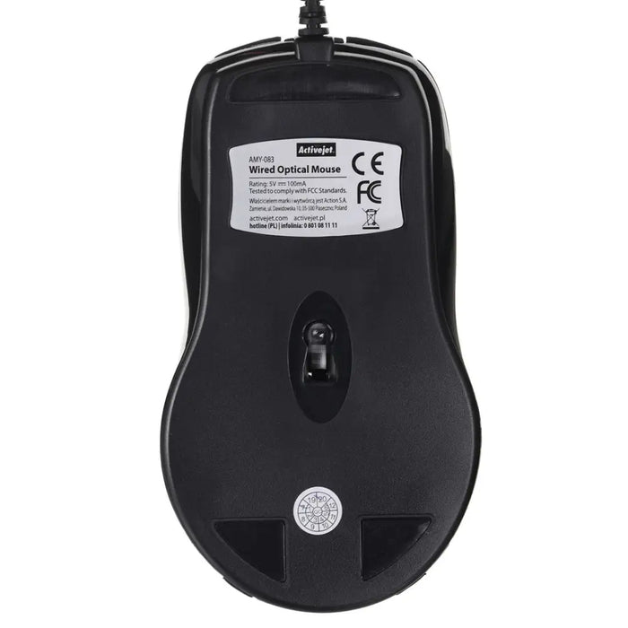 Activejet AMY-083 Mouse wired USB (optical; 1000 DPI; black) - MicePER-MYS<<<Input / Output DevicesPER<<<ActionPL