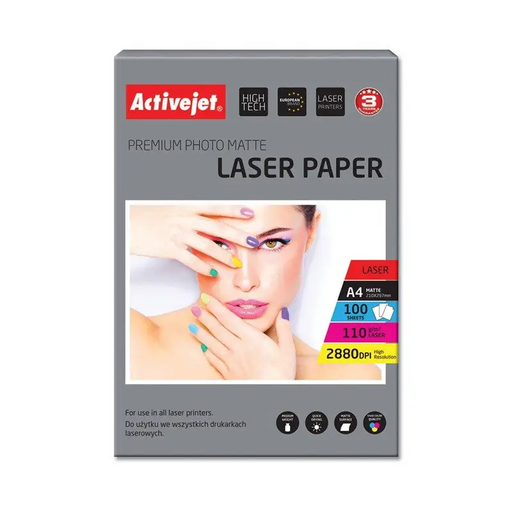 Activejet AP4-110M100L matte photo paper for laser printers; A4; 100 pcs - Photographic paperAPP-FOT<<<Paper