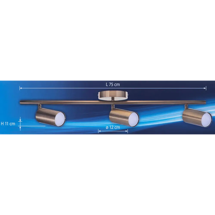 Activejet SPECTRA triple gold ceiling wall lamp strip spotlight GU10 for living room - Strips