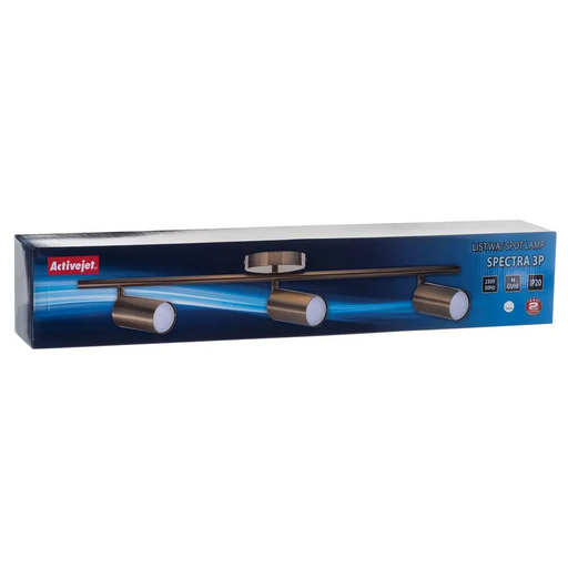 Activejet SPECTRA triple gold ceiling wall lamp strip spotlight GU10 for living room - Strips