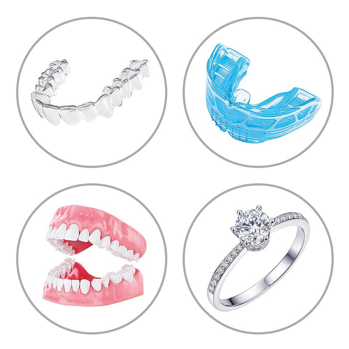Activejet AUC-198 cordless ultrasonic UV cleaner. For dentures, braces, and jewelry, white.