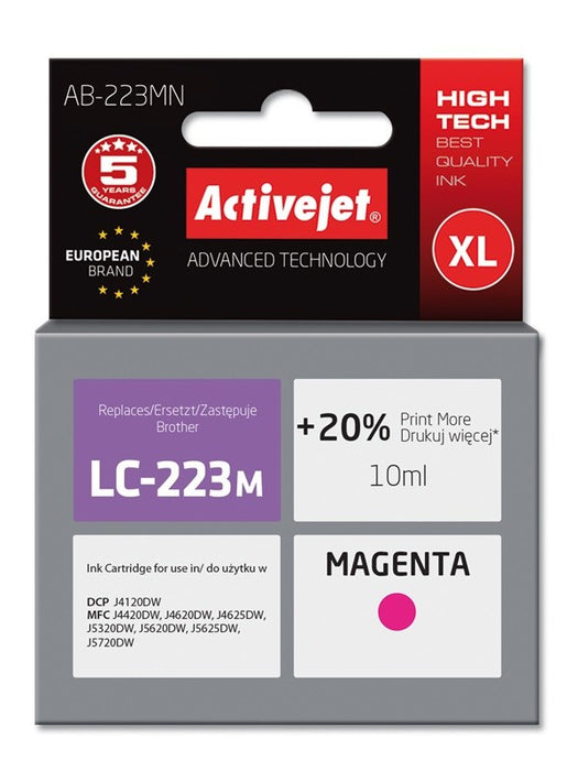 Activejet AB-223MN Ink (Replacement for Brother LC223M; Supreme; 10 ml; magenta)