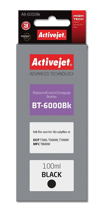 Activejet AB-6000Bk Ink Bottle (Replacement Brother BT-6000BK; Supreme; 100 ml; black)