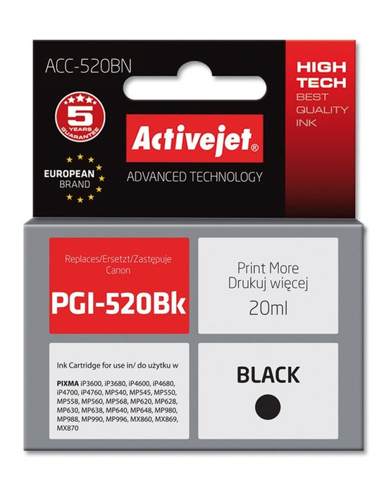 Activejet ACC-520BN Ink (replacement for Canon PGI-520BK; Supreme; 20 ml; black)