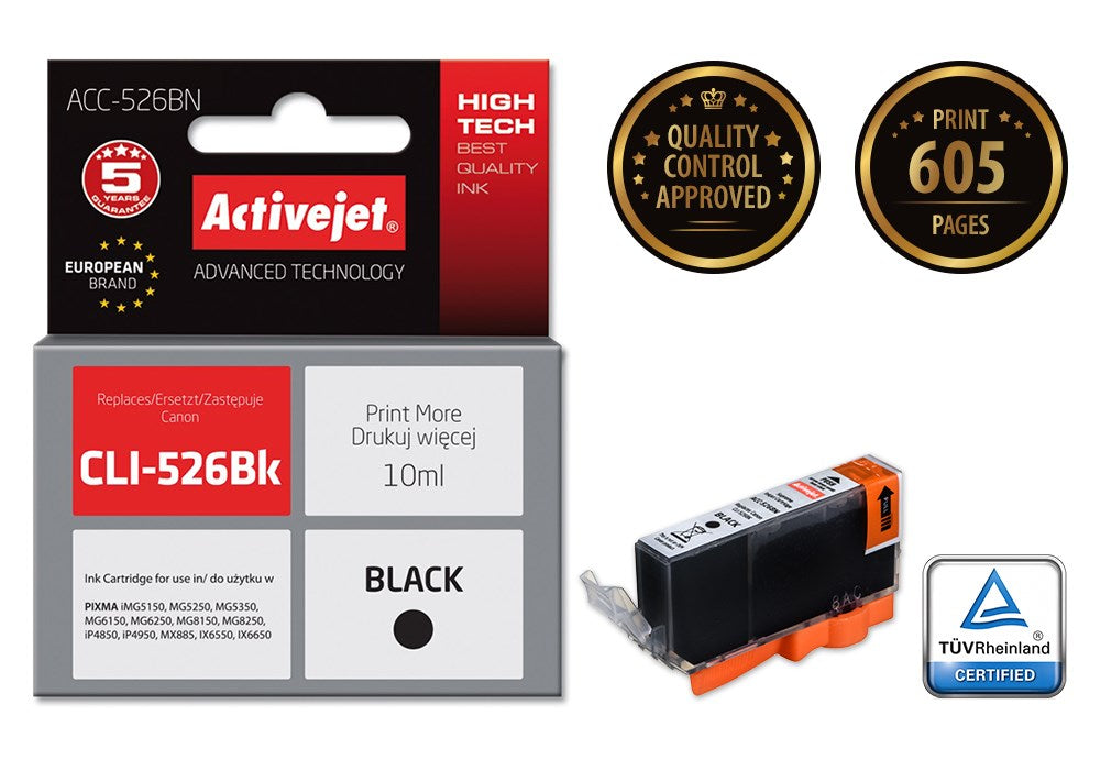 Activejet ACC-526CN Ink (replacement for Canon CLI-526C; Supreme; 10 ml; cyan)