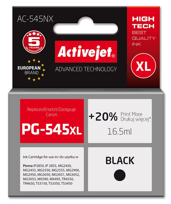 Activejet AC-545NX Ink (replacement for Canon PG-545XL; Supreme; 16.5ml; Black)