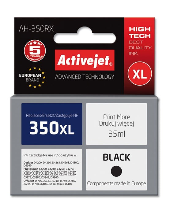 Activejet AH-350RX Ink (replacement for HP 350XL CB336EE; Premium; 35 ml; black)