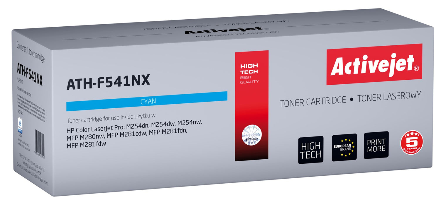 Activejet ATH-F541NX toner (replacement for HP 203X HP203X CF541X CRG 054H C CRG054H; Supreme; 2500 pages; cyan)