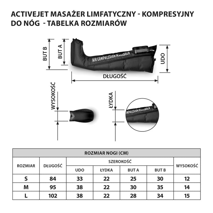 Activejet ACM-PLUS-A1 M lymphatic compression massager for legs