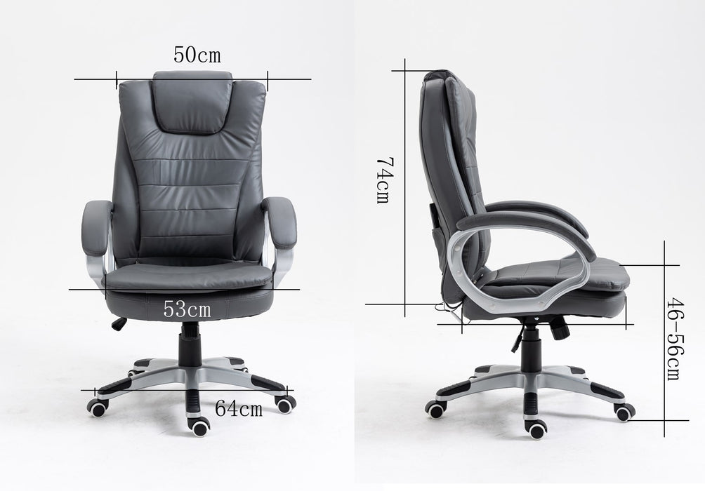 Activejet heated office chair with massage YK7304 grey