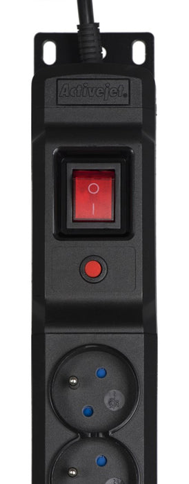 Activejet COMBO 12 socket power strip 1,5m black
