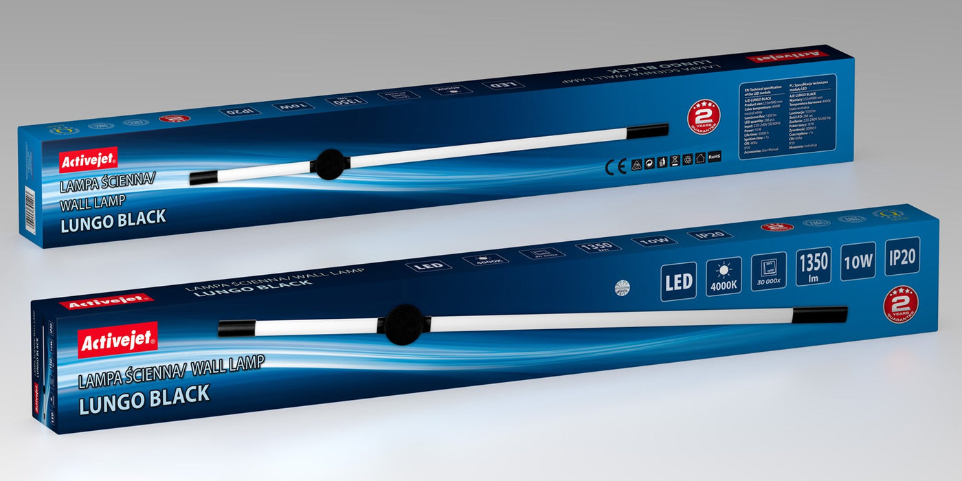 Activejet LED wall lamp AJE-LUNGO Black