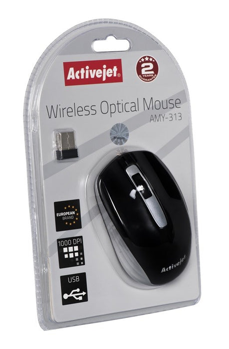 Activejet AMY-313 Mouse wireless USB (optical; 1200 DPI; black and gray)
