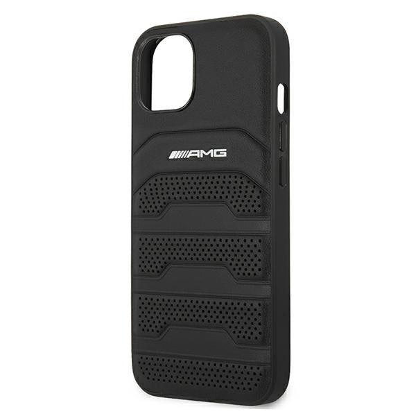 AMG Leather Debossed Lines case for iPhone 13 mini - black - Cell phone cases and covers<<<HurtelXML