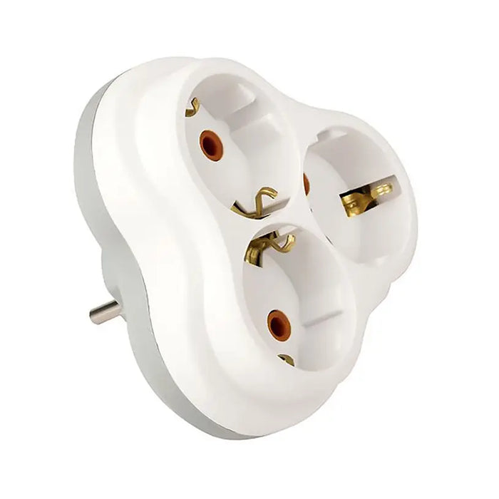ADAPTER 3 JACKS WITHOUT CABLE WHITE NILSON - Разклонители и адаптери<<<Електроматериали<<<Praktiker&&&Разклонители и