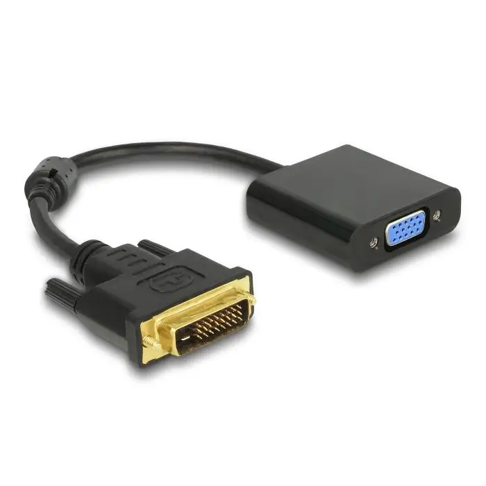 Адаптер DeLock DVI-D 24 + 1 мъжко - VGA женско Черен - Адаптери конвертори<<<Кабели<<<ValiAPI