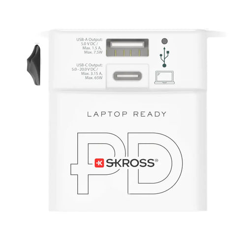 Adapter SKROSS AC65PD USB-A USB-C 1.302976 World White - Аксесоари за контакти<<<Продукти за дома<<<ValiAPI
