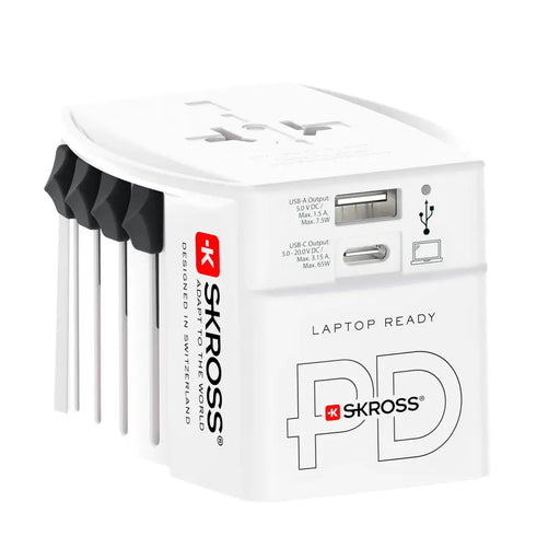 Adapter SKROSS AC65PD USB-A USB-C 1.302976 World White - Аксесоари за контакти<<<Продукти за дома<<<ValiAPI