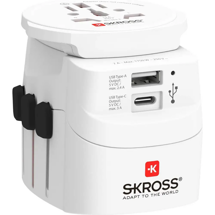Адаптер SKROSS PRO Light USB 1.302472 World Бял - Аксесоари за контакти<<<Продукти за дома<<<ValiAPI