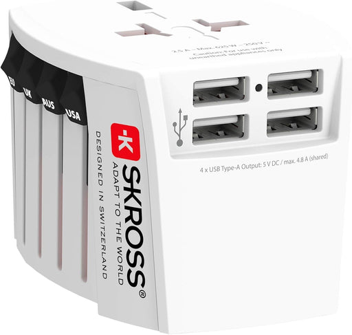 Adapter SKROSS PRO MUV 4 x USB-A 1.302961 World White - Аксесоари за контакти<<<Продукти за дома<<<ValiAPI