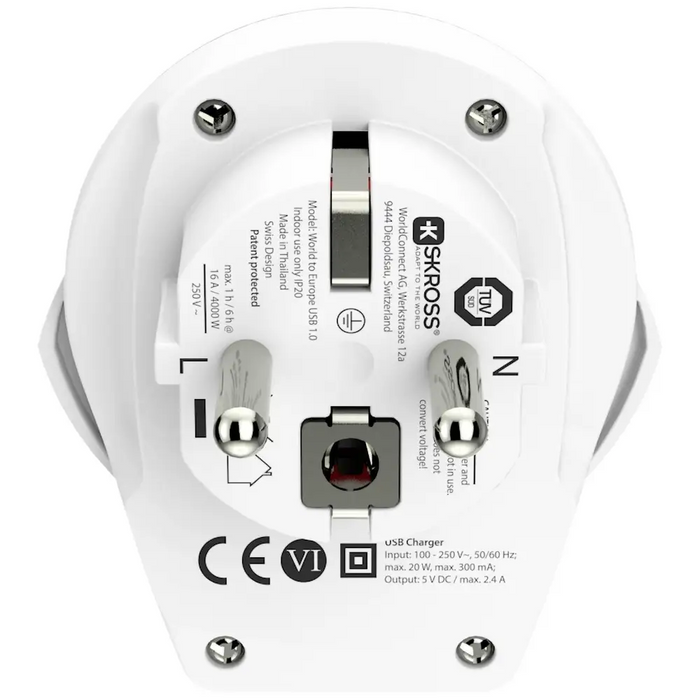 Adapter SKROSS World to Europe 1500266 USB White - Аксесоари за контакти<<<Продукти за дома<<<ValiAPI