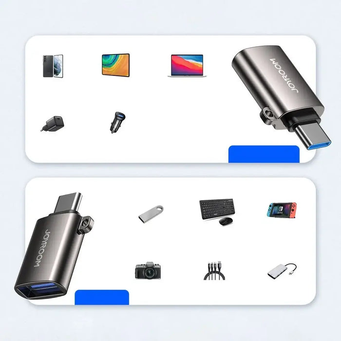 Adapter USB male-female Type-C Joyroom S-H151 (black) - Converter<<<Accessories<<<Основна<<<DunaXML&&&Adapters