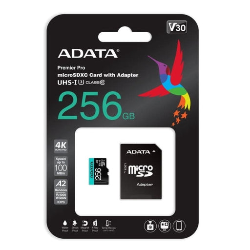 ADATA 256GB MicroSDXC UHS-I U3 V30S (with adapter) - Flash медии<<<ADATA памети и