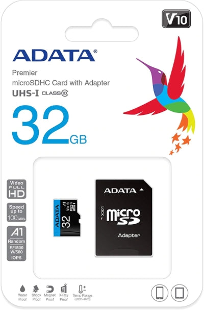 ADATA 32GB MicroSDHC UHS-I CLASS 10 (with adapter) - Flash медии<<<ADATA памети и