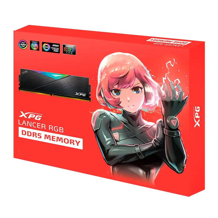 ADATA LANCER RGB 64GB (2x32GB) DDR5 6000 MHz U-DIMM Black - Памети за настолни компютри<<<ADATA памети и