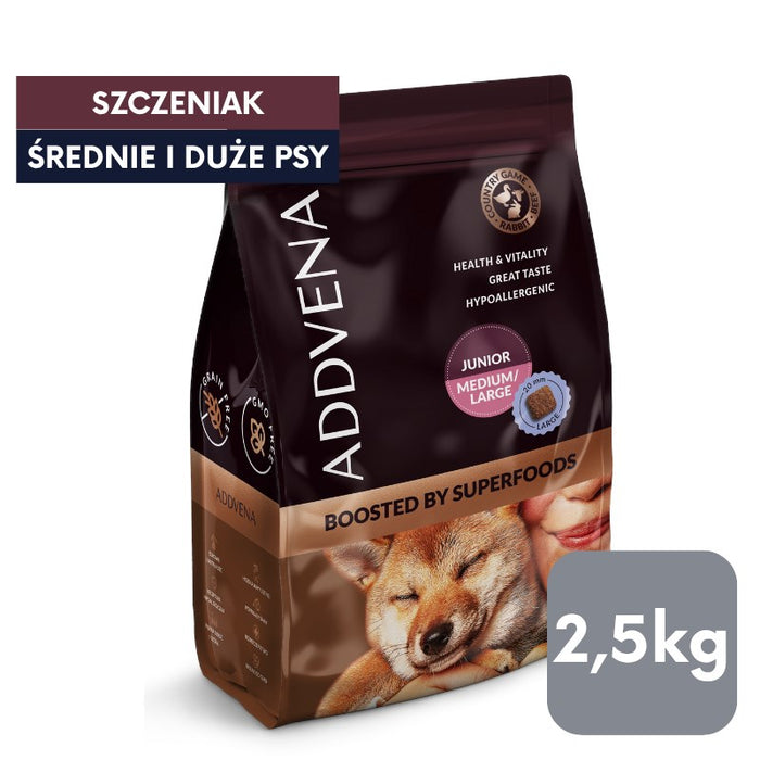 ADDVENA Boosted by superfoods Junior Medium/Large Beef - dry dog food - 2,5kg
