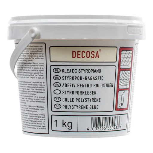 ADHESIVE FOR STYROFOAM 1 KG DISPERSED WITHOUT SOLVENT MINERA - Лепила<<<Лепила и ленти<<<Бои и