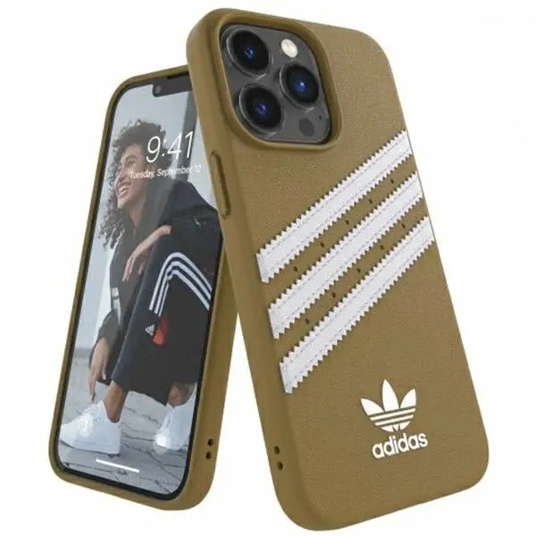 Adidas OR Molded Case PU for iPhone 13 Pro Max - Beige and Gold - Cell phone cases and covers<<<HurtelXML
