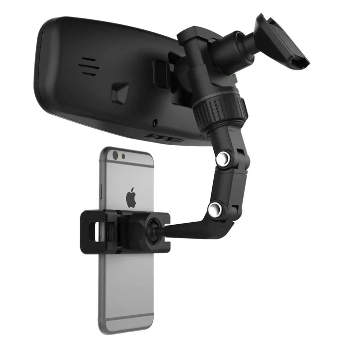 Adjustable car rearview mirror holder for smartphone black - Cell phone holders<<<HurtelXML