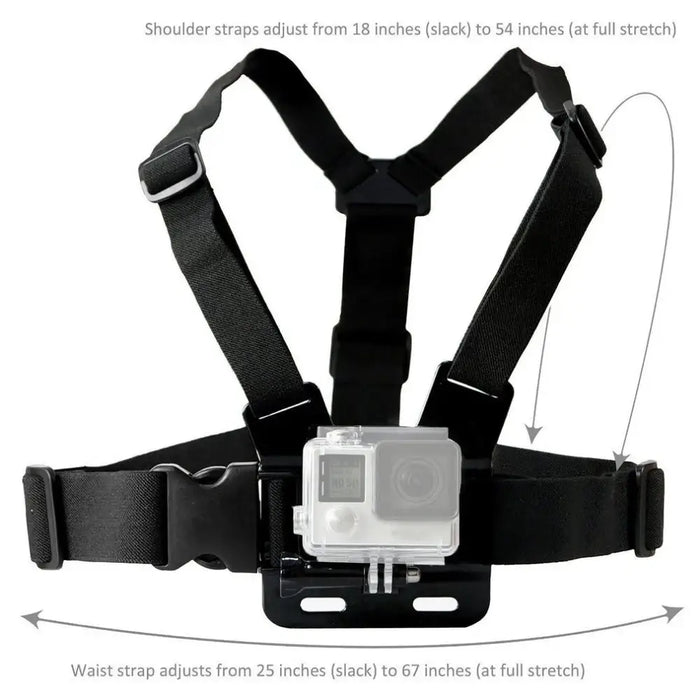 Adjustable harness for a sports camera with a rotating tripod and a phone stand - Photo accessories<<<HurtelXML