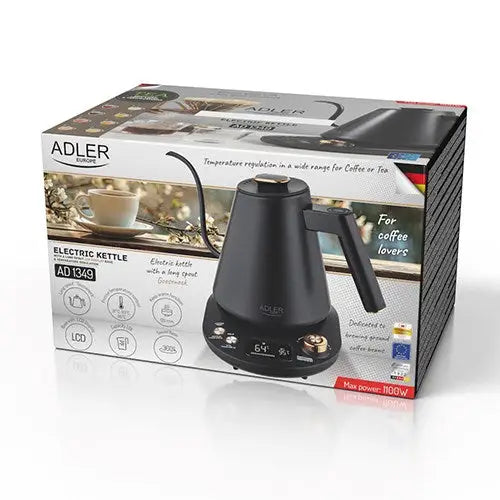 Adler AD 1349 Electric kettle with long spout 1.0L Black - Electric kettlesAGD-CZE<<<Home Appliance