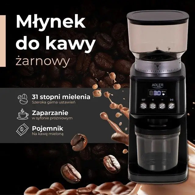 Adler AD 4300 Burr coffee grinder black - Coffee grindersAGD-MLY<<<Home Appliance - ProductsAGD<<<ActionPL&&&Spice