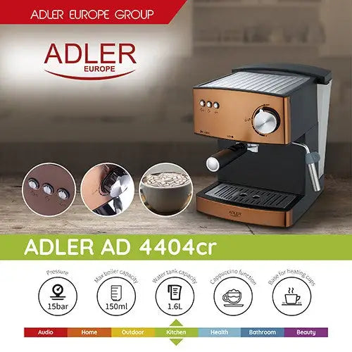 Adler AD 4404cr Combi coffee maker 1.6 L Semi-auto - Coffee machinesAGD-EXP<<<Home Appliance - ProductsAGD<<<ActionPL