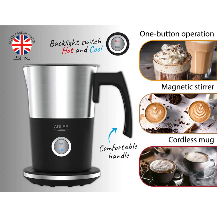 Adler AD 4497 milk frother/warmer Automatic Black - Milk frothersAGD-SDM<<<Home Appliance - ProductsAGD<<<ActionPL