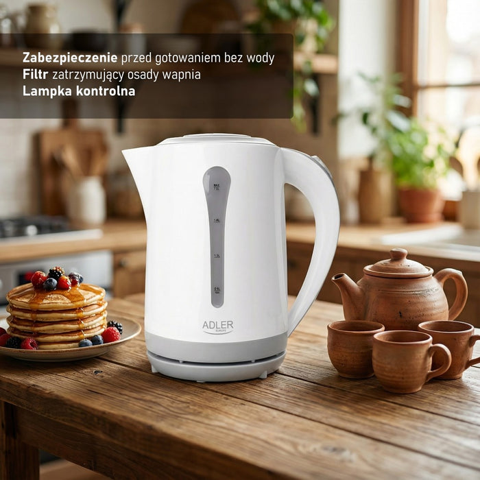 Adler AD 1244 electric kettle 2.5 L 2200 W white and blue